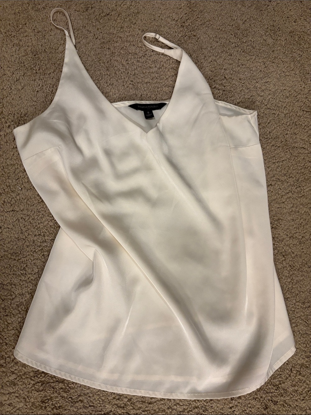 Banana Republic Ivory Satin V-Neck Camisole